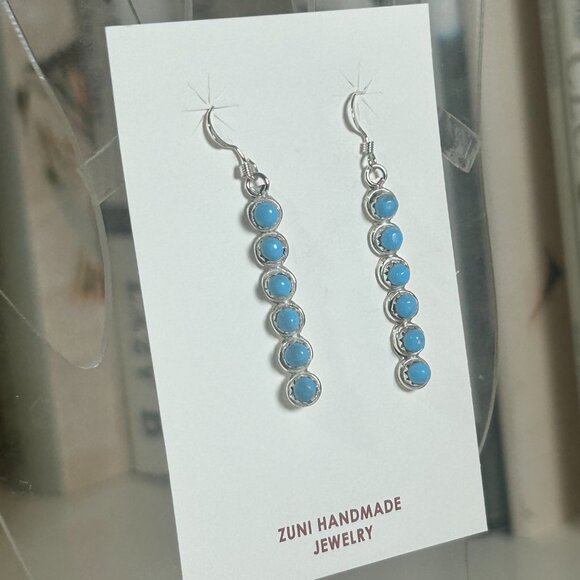 💎 Turquoise Delicate Drop Earrings - Unique Handmade Sterling Silver Jewelry - Picture 12 of 12